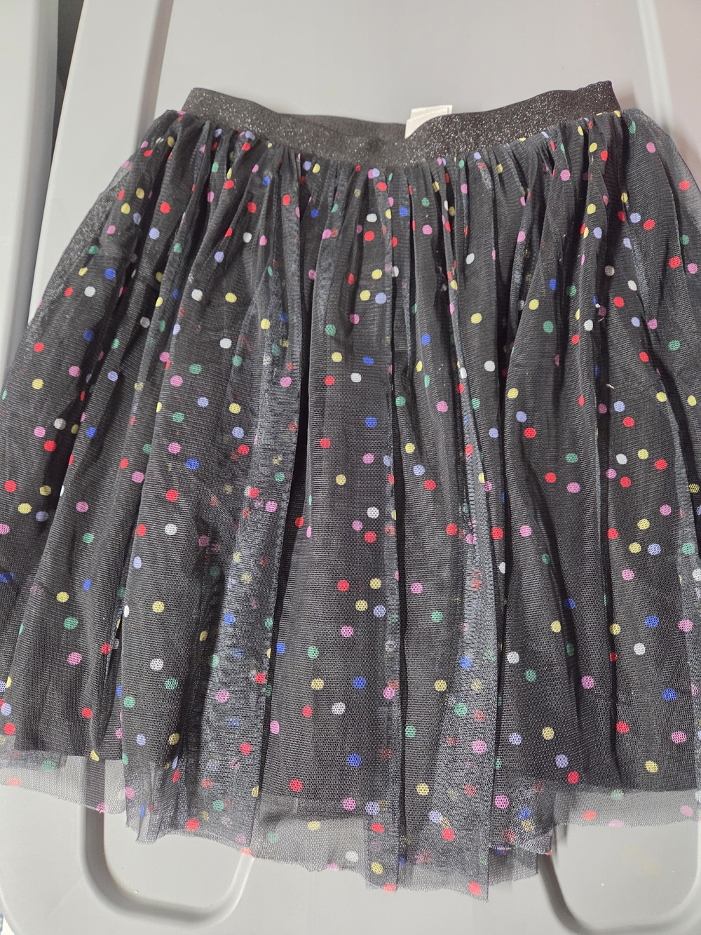 Black Tulle Polka Dot Skirt - Colorful Confetti Dots